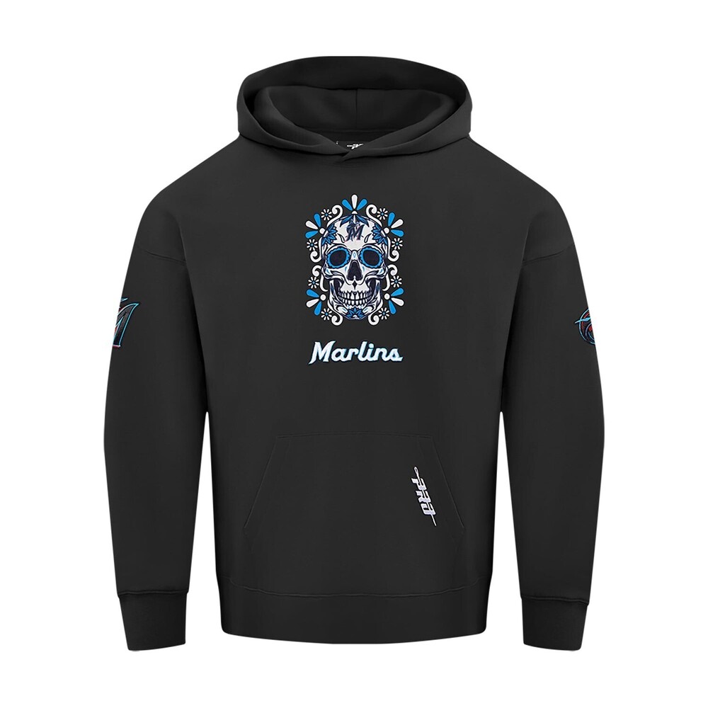 PRO STANDARD Mens Miami Marlins Eternal Skull Hoody - Black Small